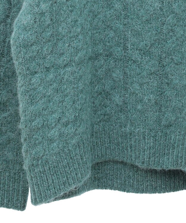 Green Parks ケーブル編みハイネックニット Green