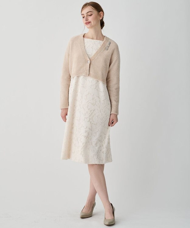 23区 S 【APPLAUDIR】シュエットジャカード ドレス ベージュ系