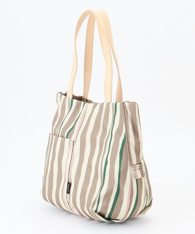 Y'SACCS 【ムック本掲載】ドローイングストライプ　ミニトートバッグ グレージュ