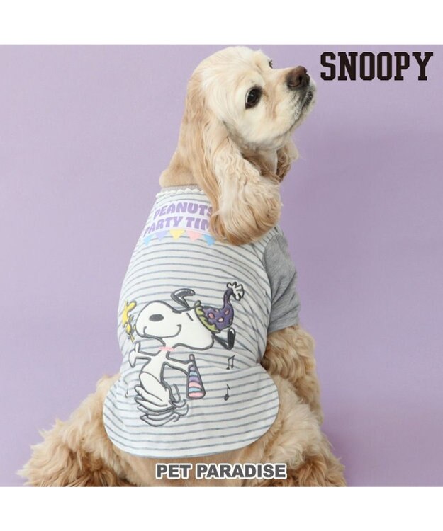 PET PARADISE スヌーピー Tシャツ 《お誕生日 パーティー柄》 中型犬 パーティー柄
