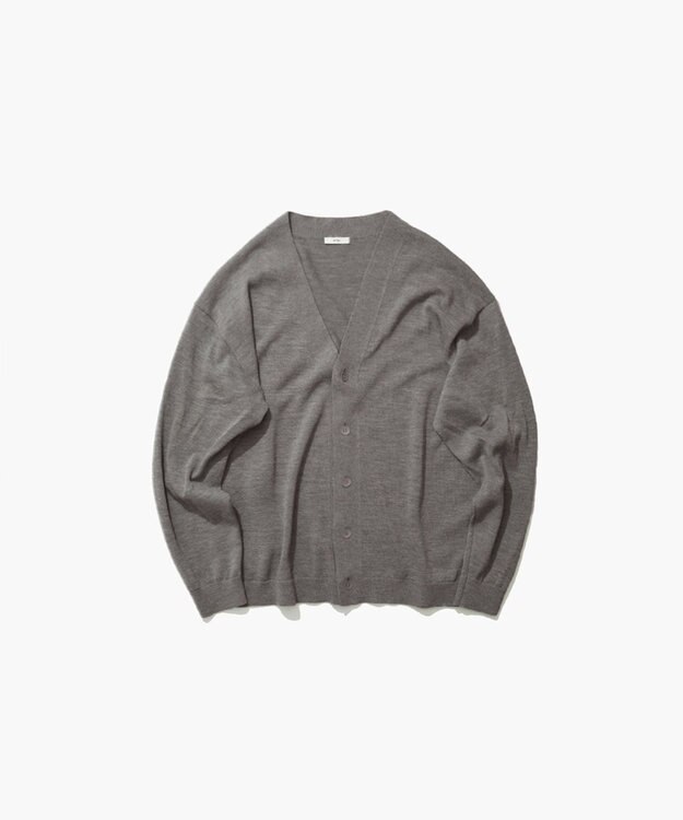 ATON WOOL WASHI | オーバーサイズカーディガン - UNISEX GRAY