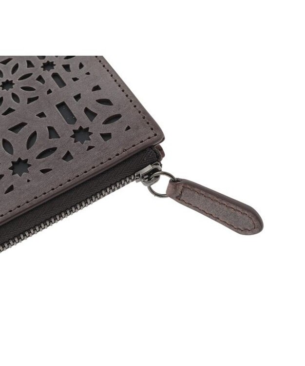 genten マルチカットワークミニ　ミニ財布 ダークブラウン