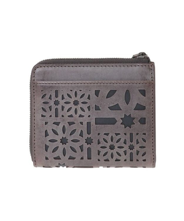 genten マルチカットワークミニ　ミニ財布 ダークブラウン