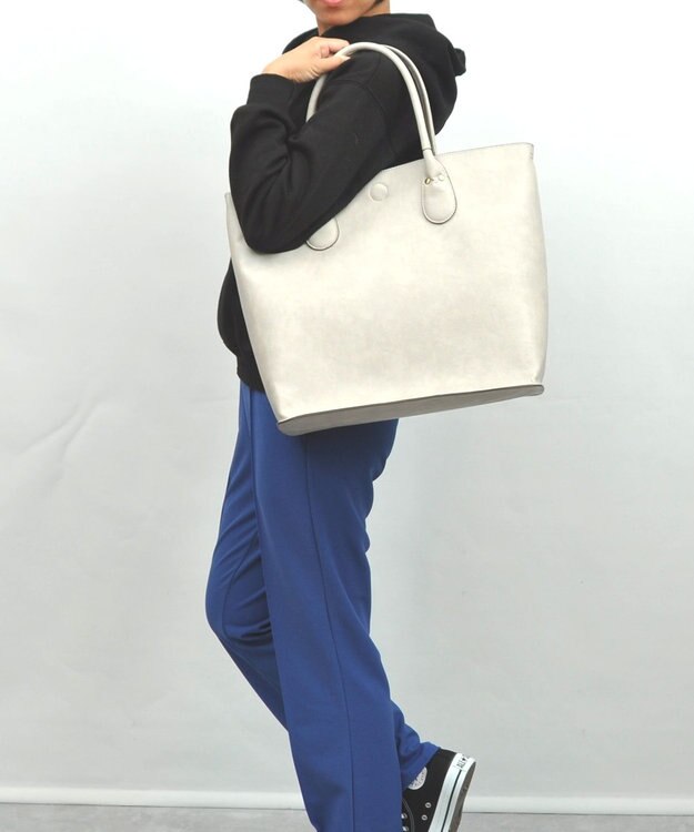 UNBILLION 【テレビ ドラマ着用アイテム】Otias シュリンクタイプ合皮トートバッグ ライトグレー