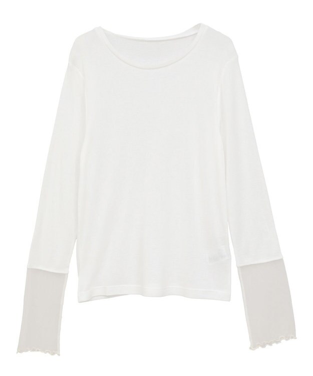 earth music&ecology シアースリーブプルオーバー Off White