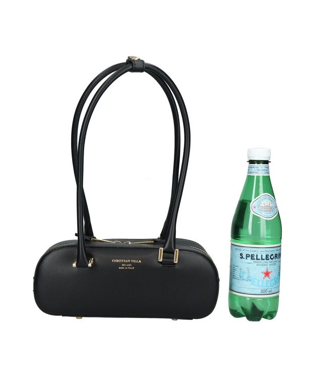 INTER-CHAUSSURES 【CHRISTIAN VILLA】ワイドシルエットミニショルダーバッグ ブラック