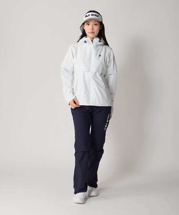 FILA GOLF／marie claire 【FILA GOLF】 収納袋付きレインウェア上下セット ホワイト