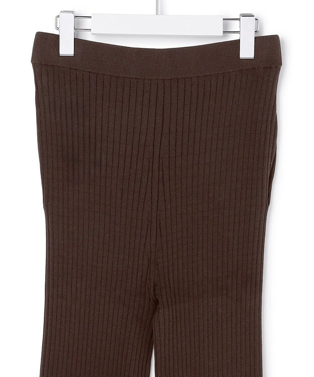 23区 L 【SLOW/一部店舗限定】ホールガーメント リブニット パンツ ダークブラウン系