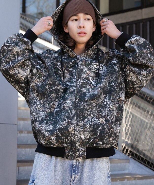 WEGO フードブルゾン 柄1