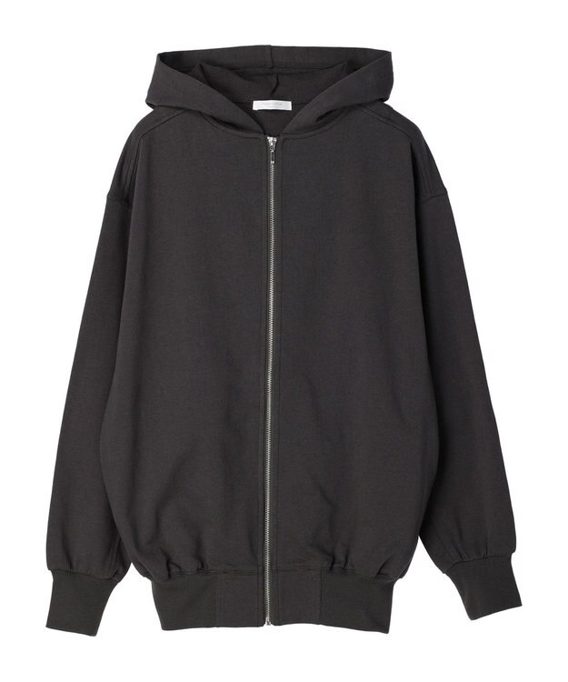 Green Parks コットンＵＳＡミニ裏毛ロングＺＩＰパーカー Dark Gray