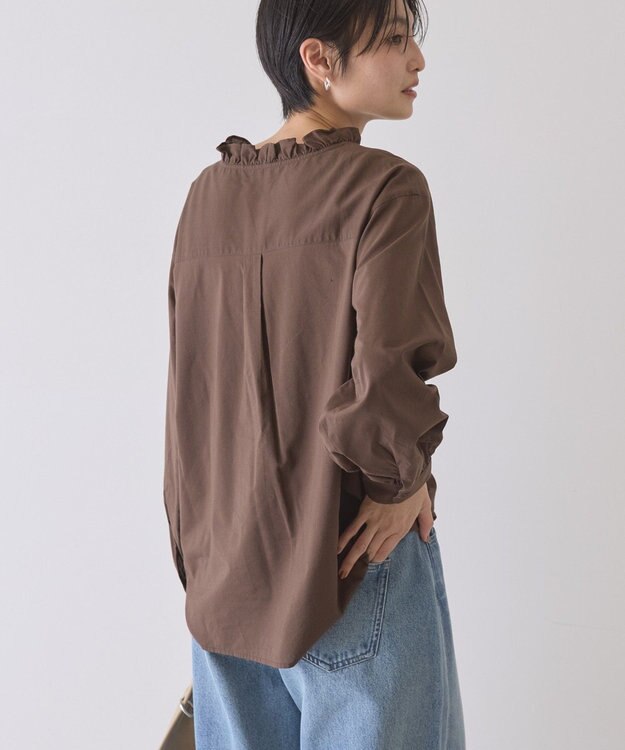 AMERICAN HOLIC フリルVネックブラウス Brown