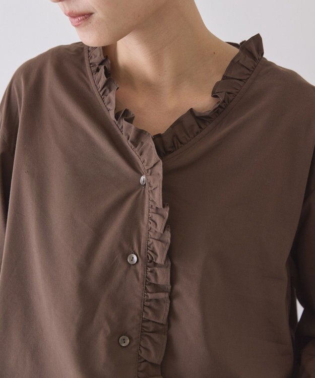 AMERICAN HOLIC フリルVネックブラウス Brown