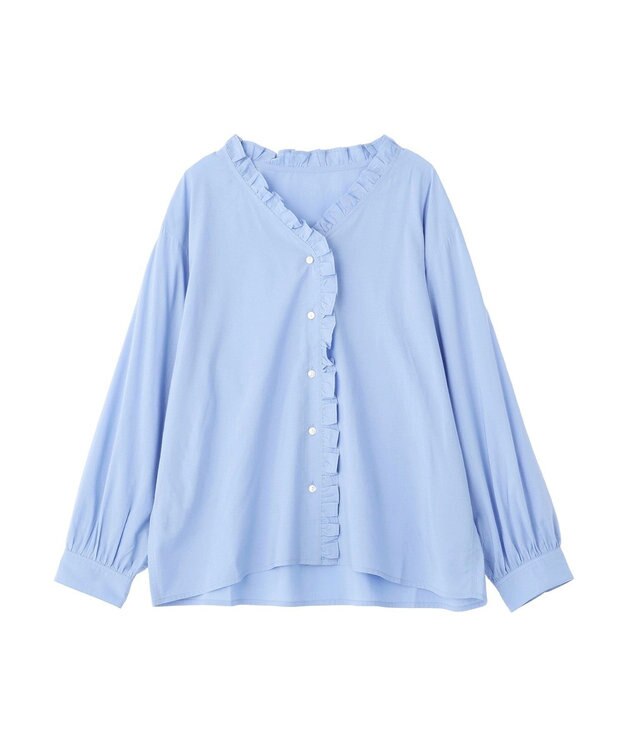 AMERICAN HOLIC フリルVネックブラウス Sax