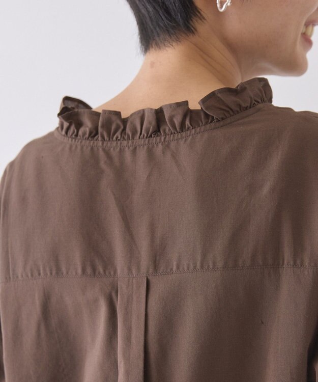 AMERICAN HOLIC フリルVネックブラウス Brown