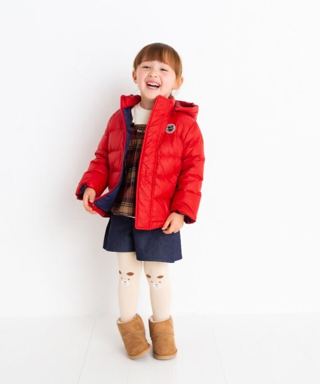 MIKI HOUSE HOT BISCUITS 【80-130cm】 ダウンジャケット コーラルレッド