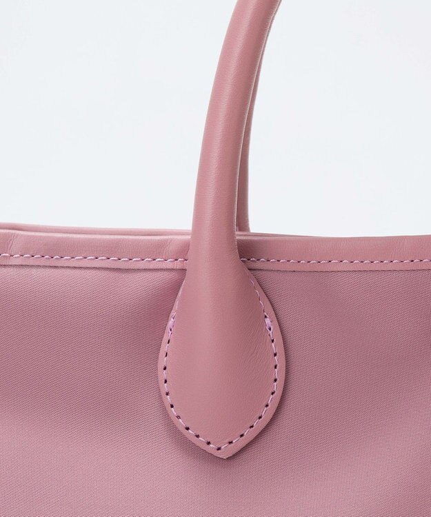 TOPKAPI 【Breath TOPKAPI】ナイロン レザーハンドル シンプル ミニ トートバッグ / 軽量 ピンクグレー