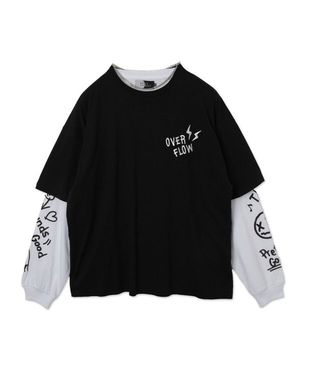 WEGO 【ユニセックス着用ITEM/2点SET】アクセ付きアンサンブルT（LS） ブラック