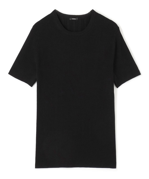 JOSEPH サテニーリブ　ニットTEE Black