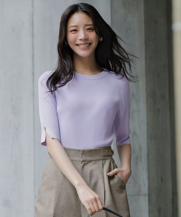 ANY SIS L コクーンスリーブ ニット ラベンダー