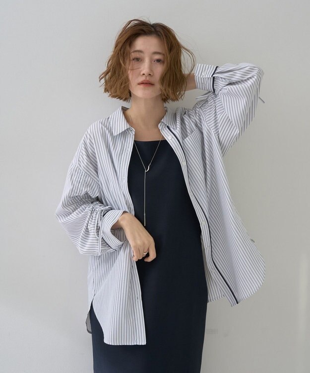 YECCA VECCA イージーケアドロストシャツ Stripe