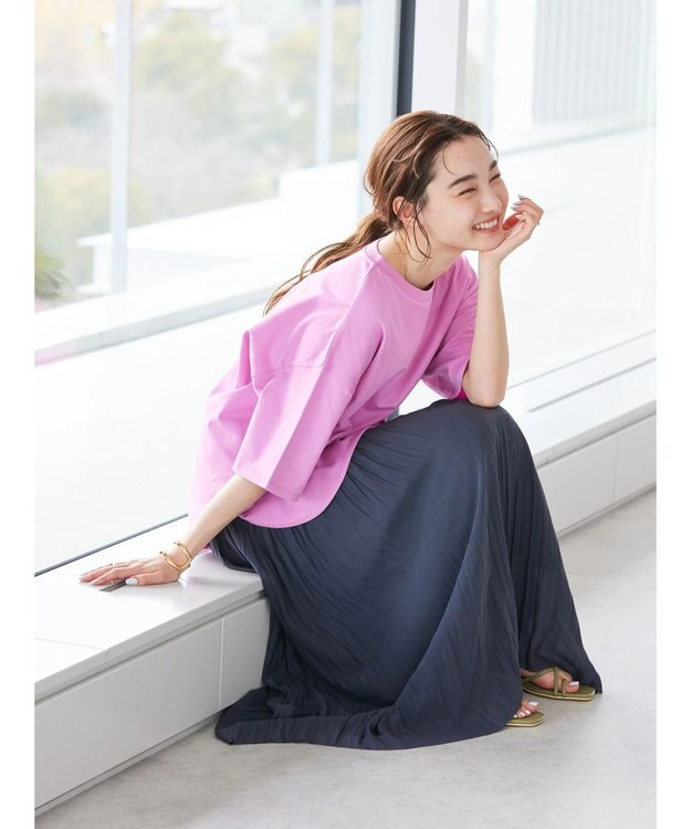 AMERICAN HOLIC 抗菌防臭ラウンドテールカットプルオーバー Pink