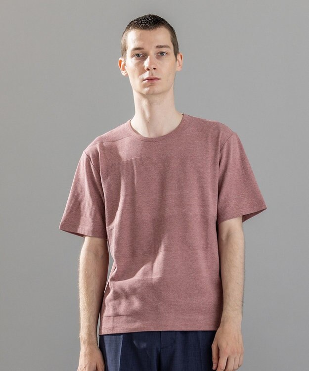 JOSEPH HOMME 新素材【清涼感/ストレッチ】リンクスメランジジャージー　クルーネックカットソー ピンク系