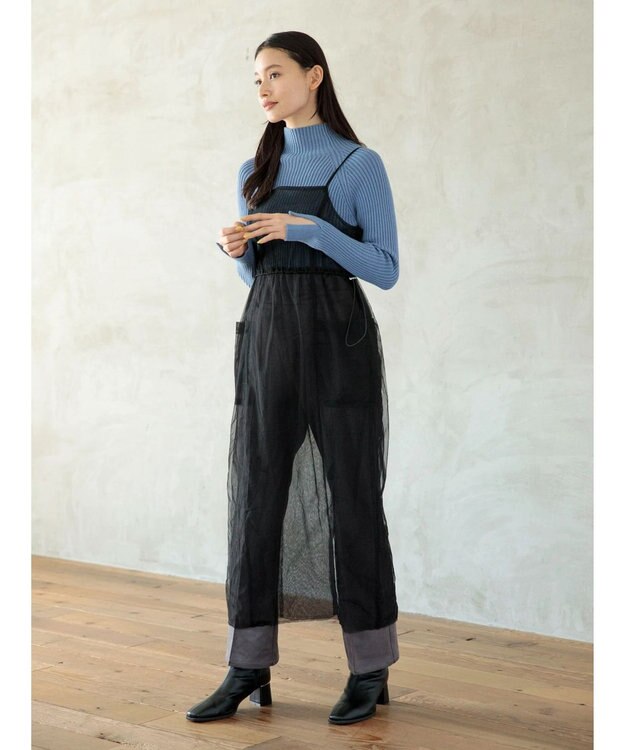 Green Parks ・Ｐｅｔｉｔ　Ｆｌｅｕｒ　ボトルネックリブニット Blue