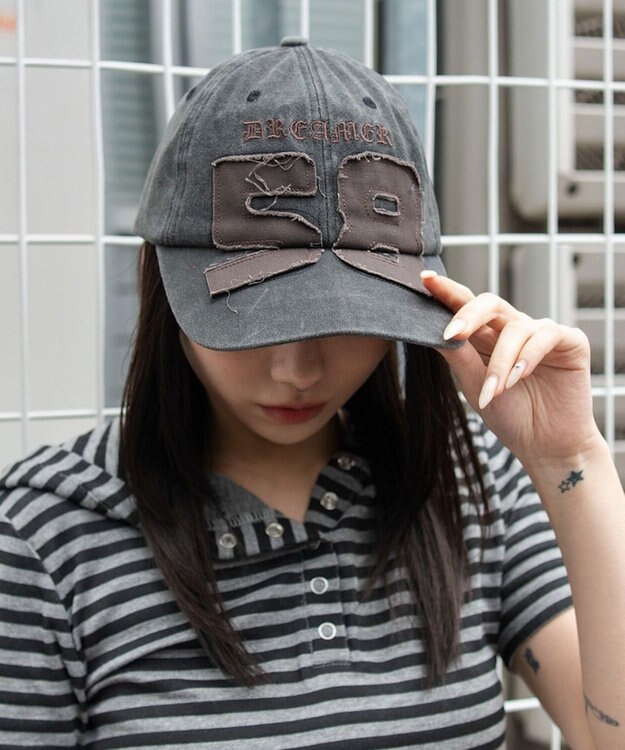 WEGO ナンバリングアップリケキャップ スミクロ