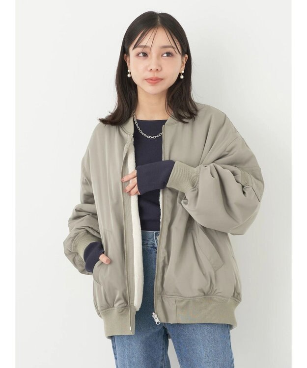 earth music&ecology リバーシブルＭＡー１ Khaki