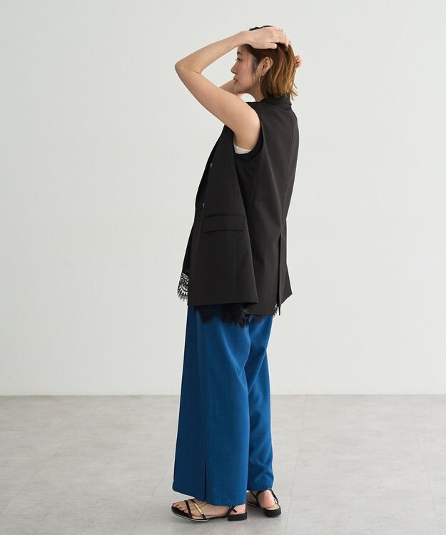 YECCA VECCA 【UVカット】サラサライージーワイドパンツ Blue