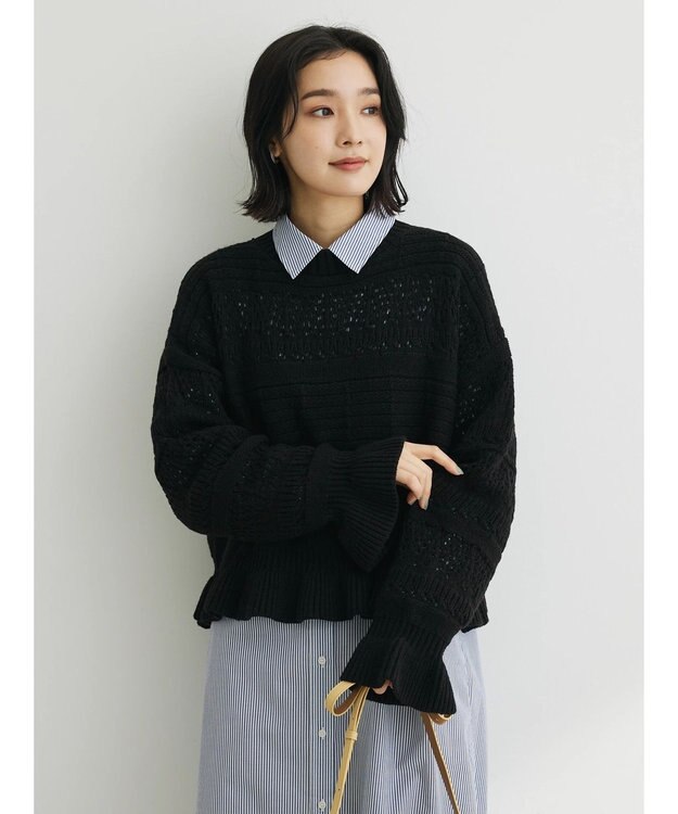 Green Parks アソートシャツワンピース Stripe Navy