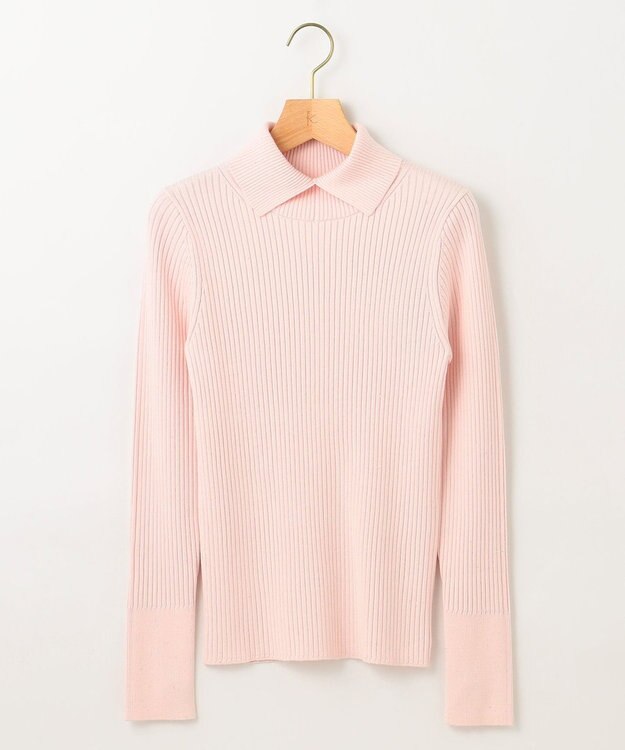 組曲 【前後着用・手洗い可】ELENAスパンコール襟デザイン ニット ピンク系