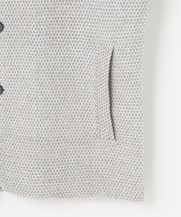 JOSEPH ABBOUD 【キングサイズ・軽くて洗える】ストローヤーンニット カーディガン ライトグレー系