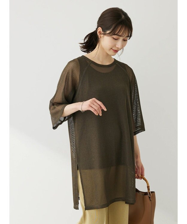 Green Parks ＳＥＴ２点メッシュラグランチュニック Khaki