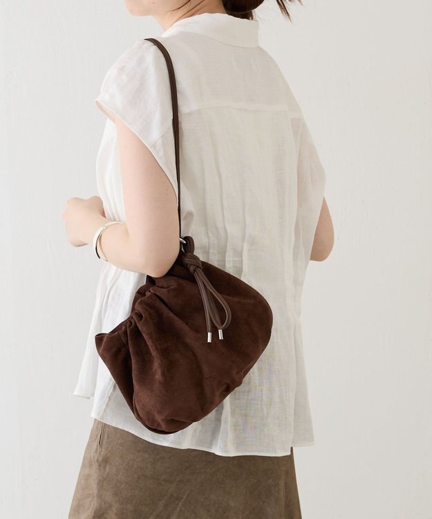 russet 【WEB限定】スエード巾着4WAYショルダーバッグ(CE-1793-WEB) D.Brown
