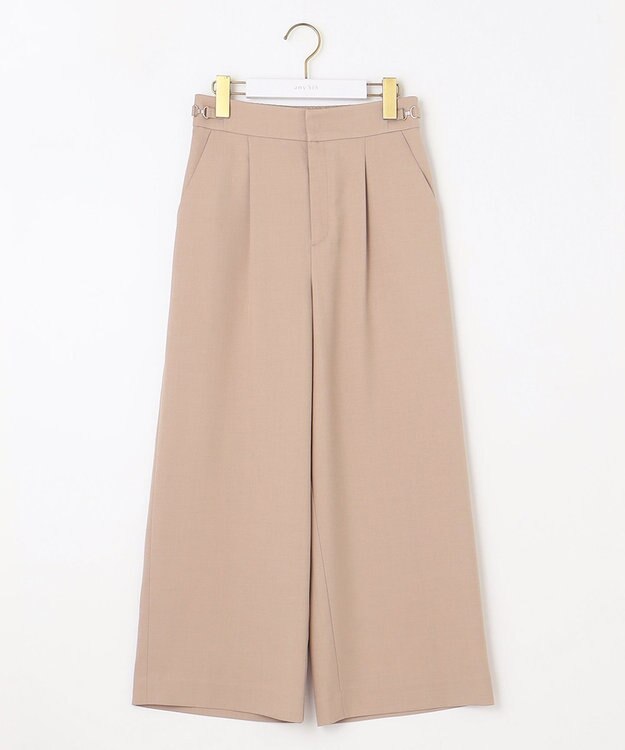 ANY SIS 【洗える】ビットポイント ワイドパンツ ベージュ