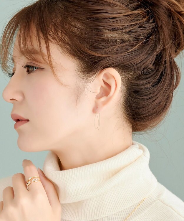 Phoebe 【K10】ドロップラインアメリカンピアス ゴールド