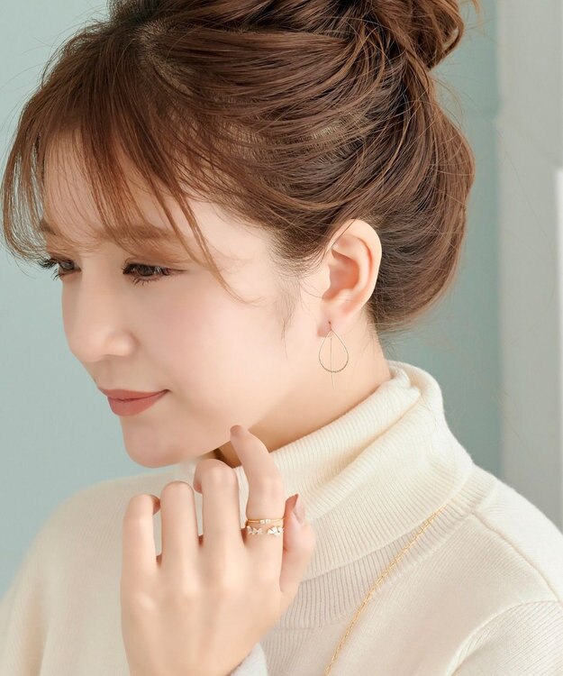 Phoebe 【K10】ドロップラインアメリカンピアス ゴールド