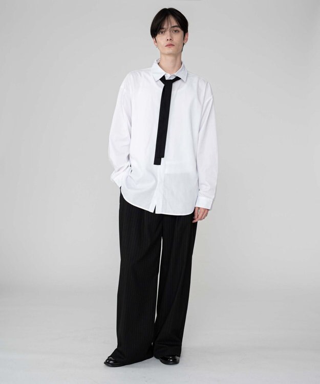 WEGO 【ユニセックス着用ITEM/MLサイズ展開】TRボウタイシャツ（LS） ホワイト