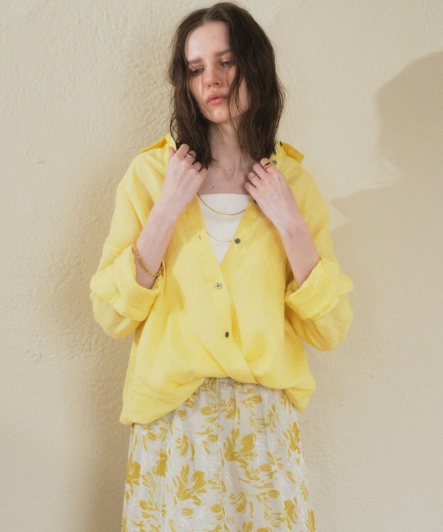 YECCA VECCA 3wayフレンチリネンシャツ Yellow