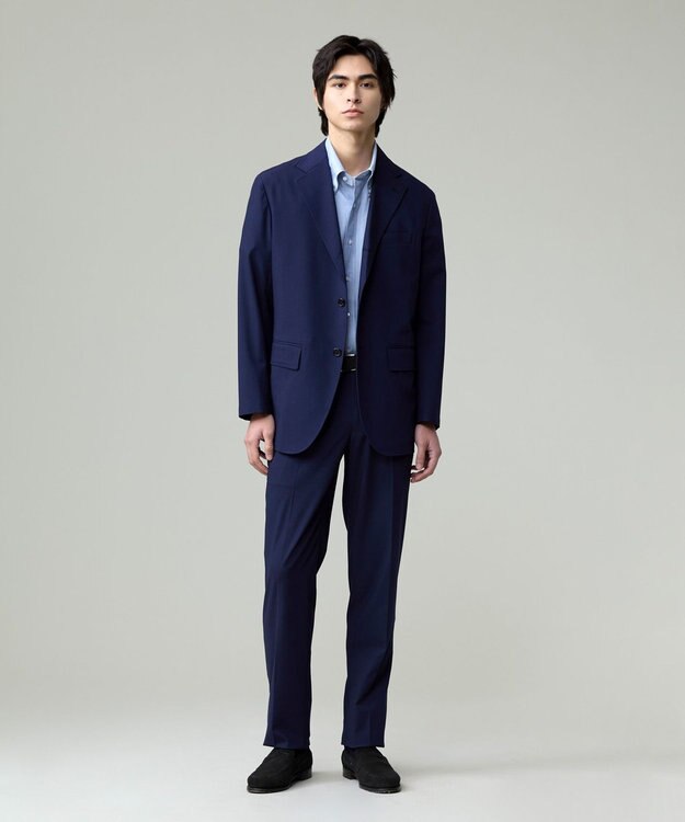 J.PRESS MEN 品格とゆとりの調和【盛夏対応 / 洗える】リラックスセットアップ パンツ ネイビー系