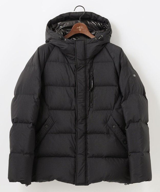 JOSEPH ABBOUD MOUNTAIN 【サステナブル/軽量/7ポケット/JAPANファブリック】ライトナイロンワッシャーアウトドア ダウンブルゾン ブラック系