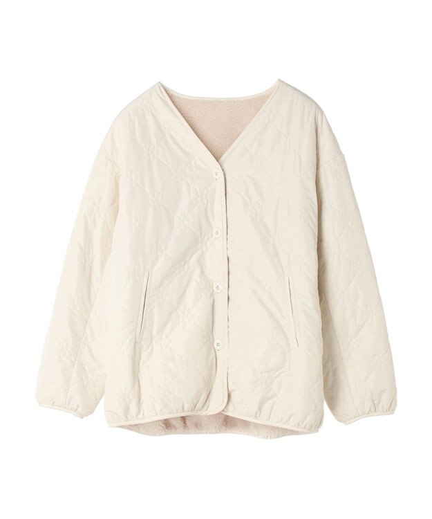 Green Parks ・ＳＵＧＡＲ　ＳＰＯＯＮ　２ｗａｙフラワーキルトブルゾン Ivory