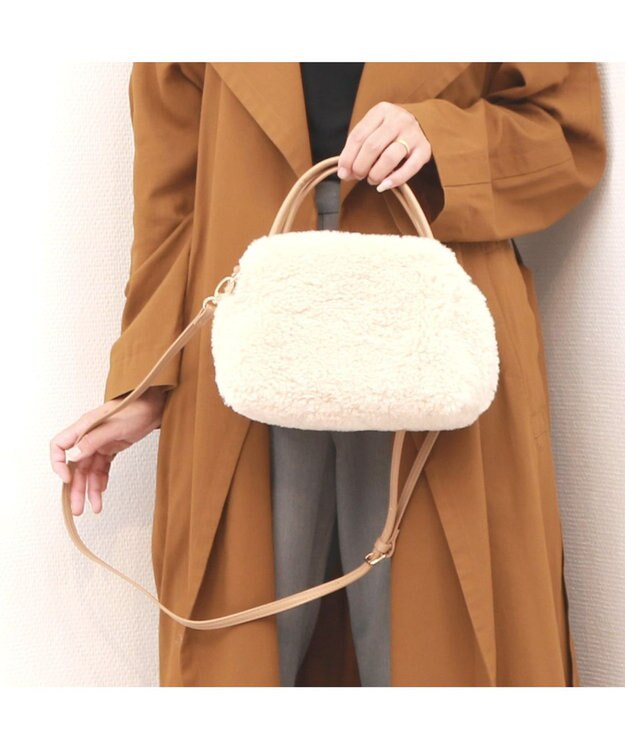 UNBILLION カシュカシュ cachecache / ボアボックスミニトートバッグ アイボリー