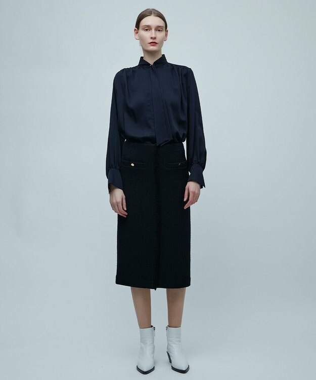 BEIGE， 【S-size】COLIGNY / ボウタイブラウス Navy