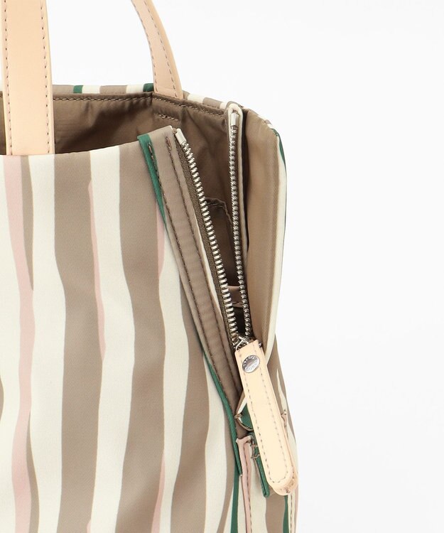 Y'SACCS 【ムック本掲載】ドローイングストライプ　ミニトートバッグ グレージュ