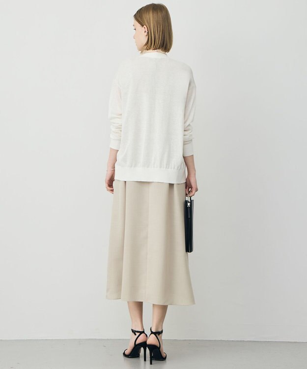 ICB リネンブレンドシアー カーディガン オフホワイト