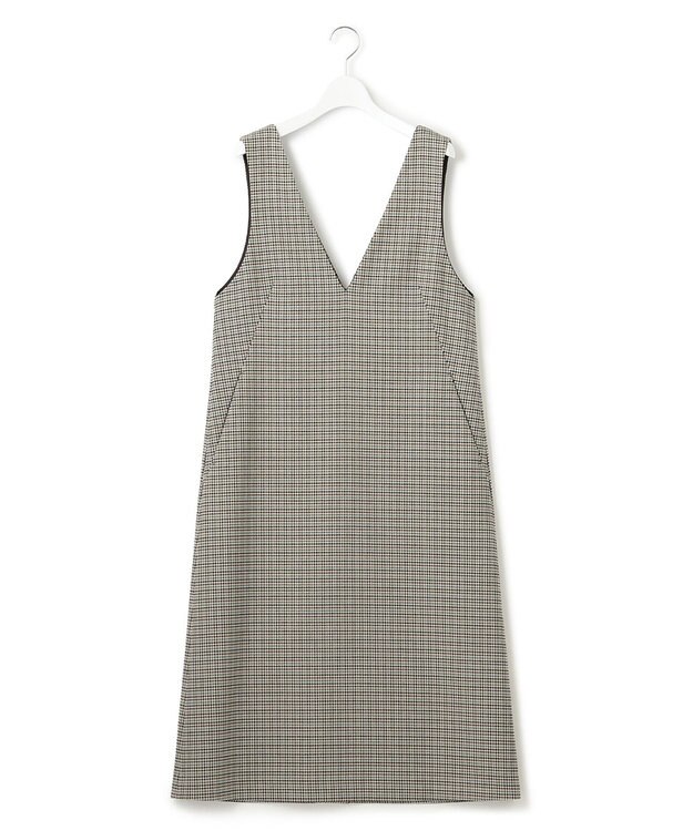 23区 ガンクラブチェックストレッチ ワンピース ブラウンチェック