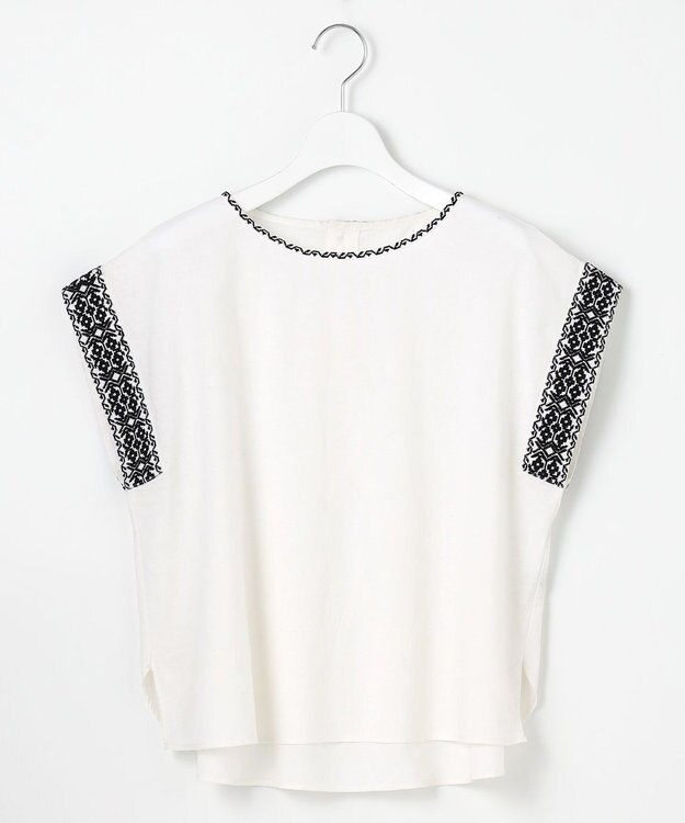 23区 【Indian Factory】コットンフレックス エンブロイダリーブラウス ホワイト系