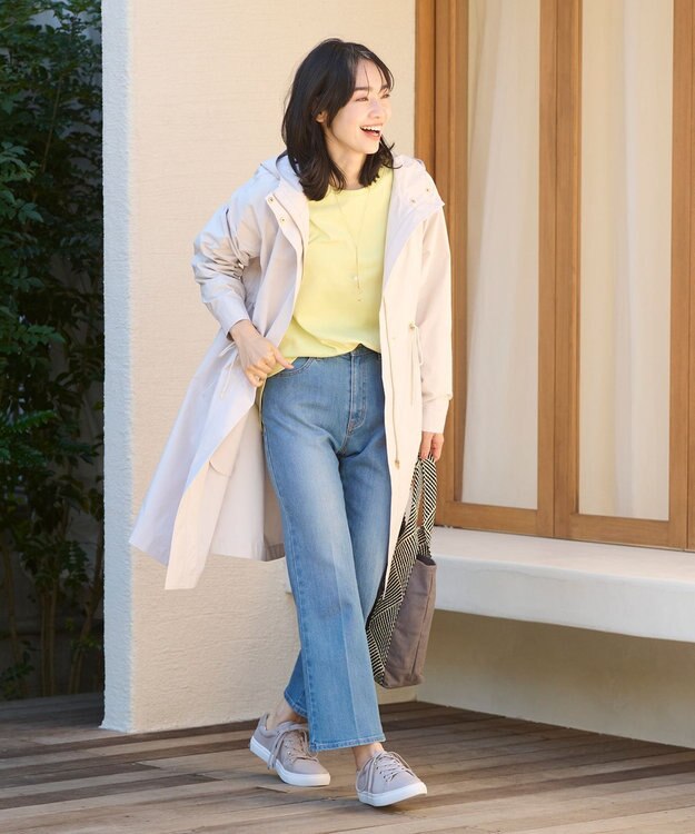 ANY 【手洗い可能】ライトフーデットコート ライトグレー系